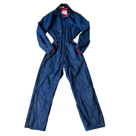 Walls Blizzard Pruf Insulated Coverall Size XS Blue Corduroy Collar One Piece - Picture 1 of 16